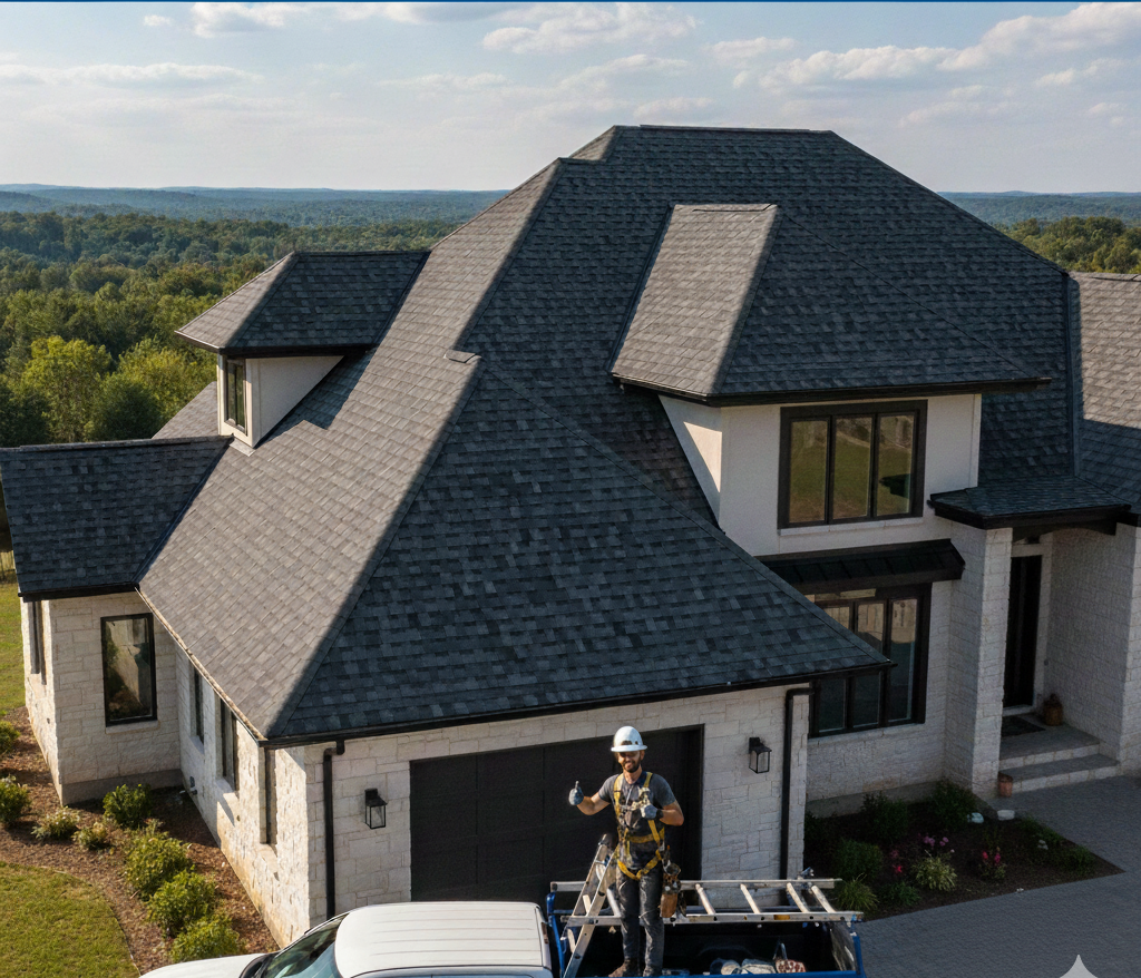 Modern residential roofing project